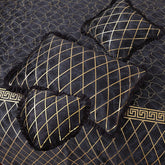 5 PCS VELVET TEXTURE VERSACE BEDSHEET SET-BLACK